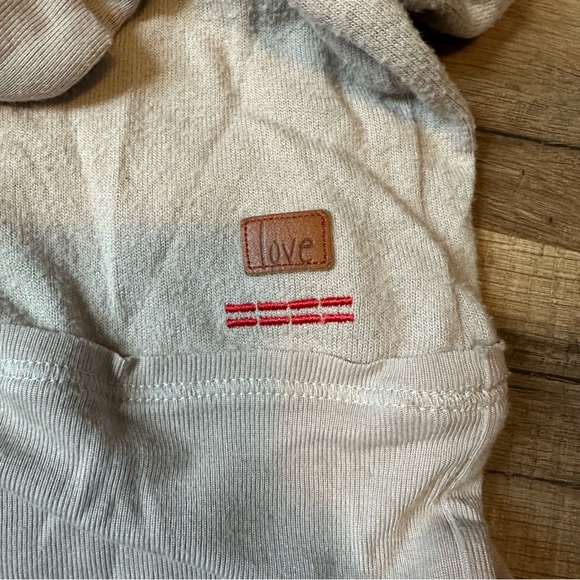 Peace Love World Bree Nude Bell Sleeve Faux Neck Comfy Knit Tunic Top Size L - Picture 8 of 9